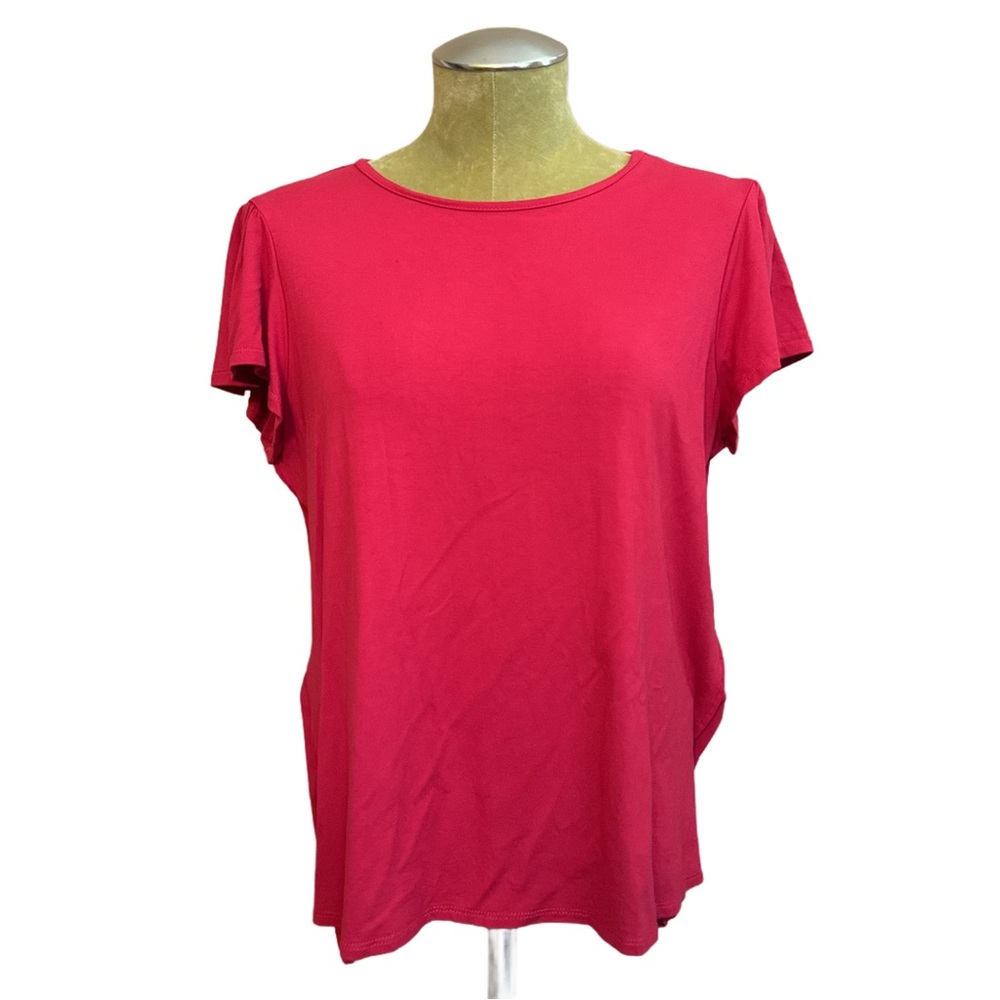 Catherine Malandrino Pink Pleated Back Short Sleeve Shirt